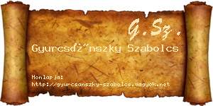 Gyurcsánszky Szabolcs névjegykártya