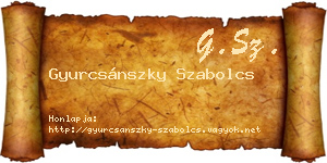 Gyurcsánszky Szabolcs névjegykártya