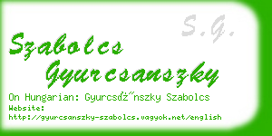 szabolcs gyurcsanszky business card